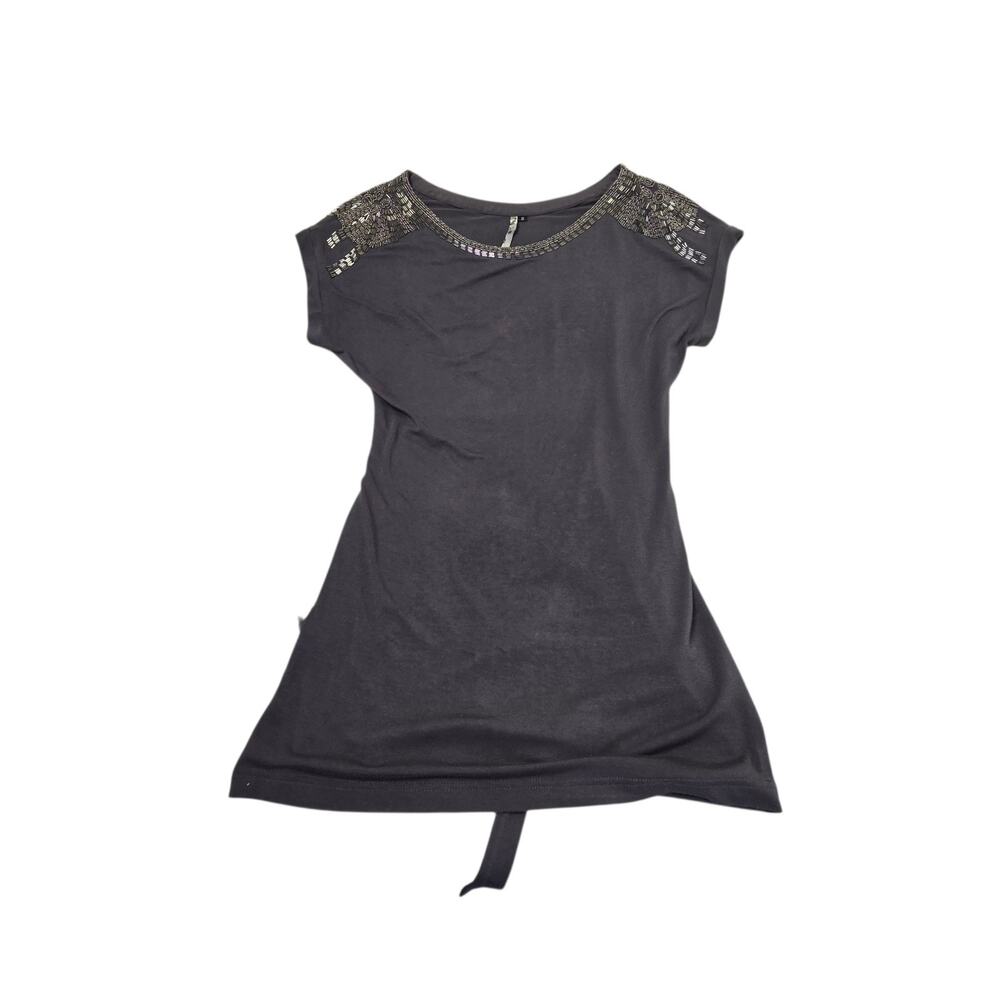 Unpronouced Name Womans Long Top Short Sleeves Size Small With Tie Up Belt